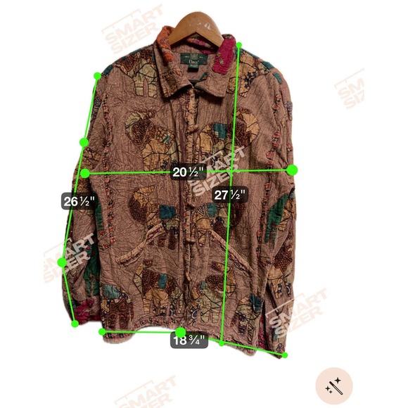 026-004 Orvis Elephant Applique Cotton Jacket Brown Button Front Women's Small‎ - Picture 8 of 11